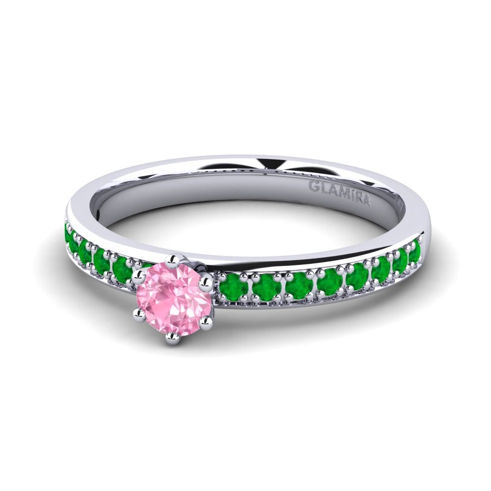 18ct White Gold Pink Sapphire Engagement Ring Ageall