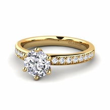 Solitaire Pave Engagement Rings