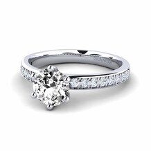 Solitaire Pave Moissanite Engagement Rings