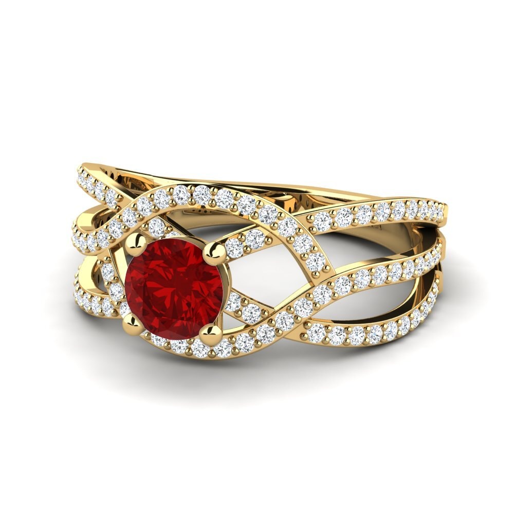Ruby (Lab Created) Engagement Ring Alessia