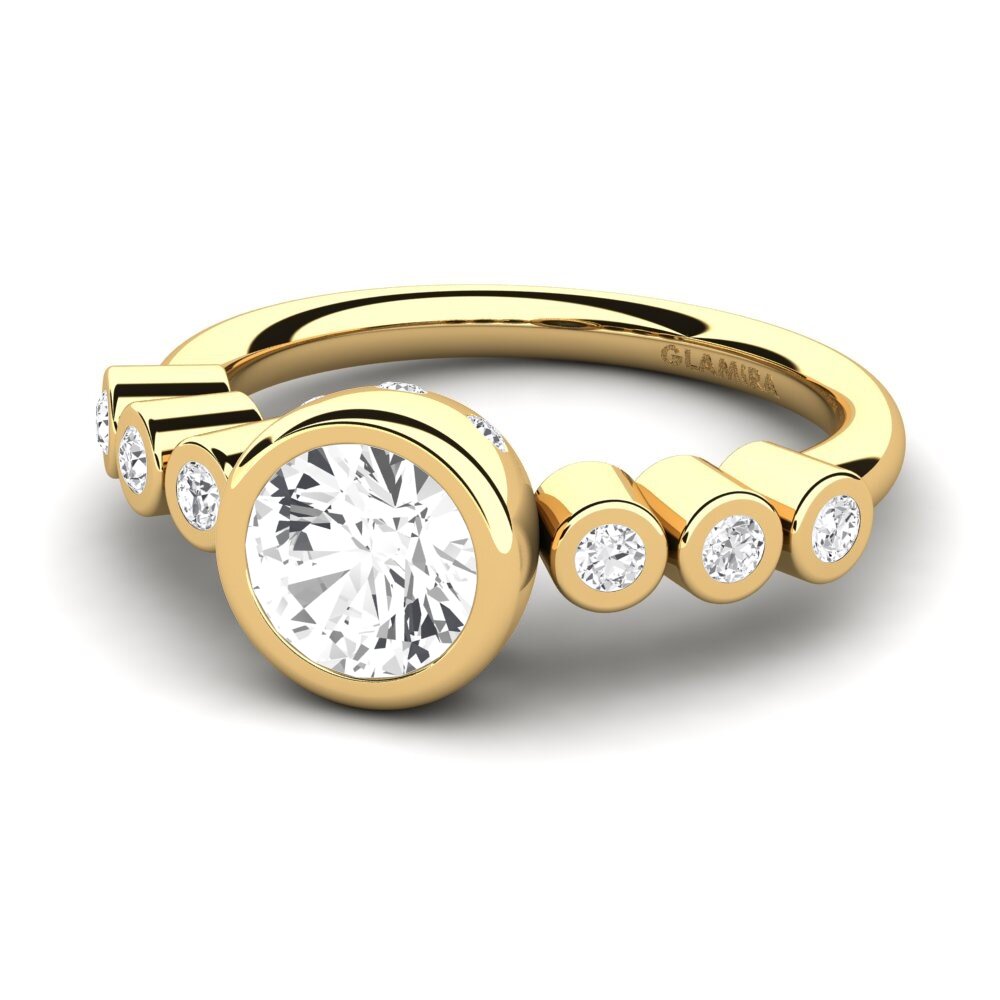 Zafiro blanco Anillo de compromiso Aletta