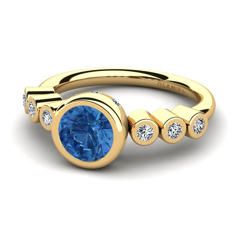Circonita Azul Oscuro Anillo de compromiso Aletta