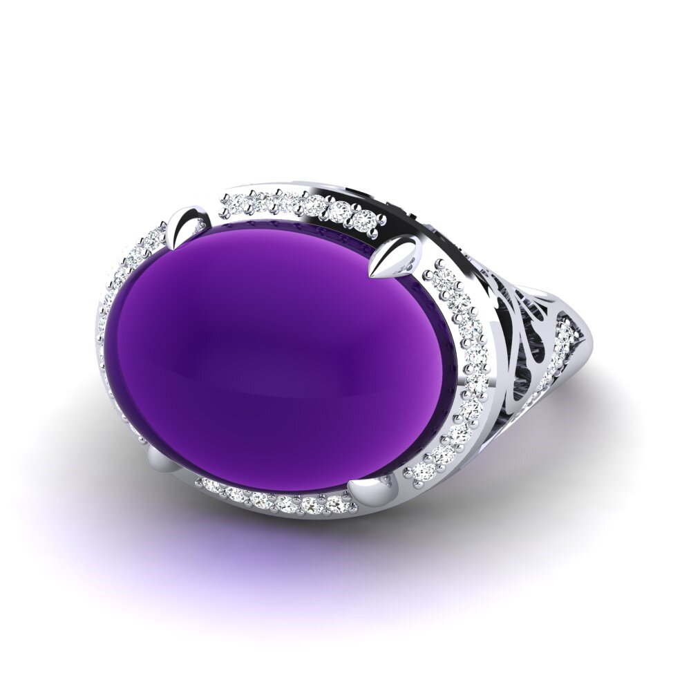 Cabochon Ametista Anel Alewina