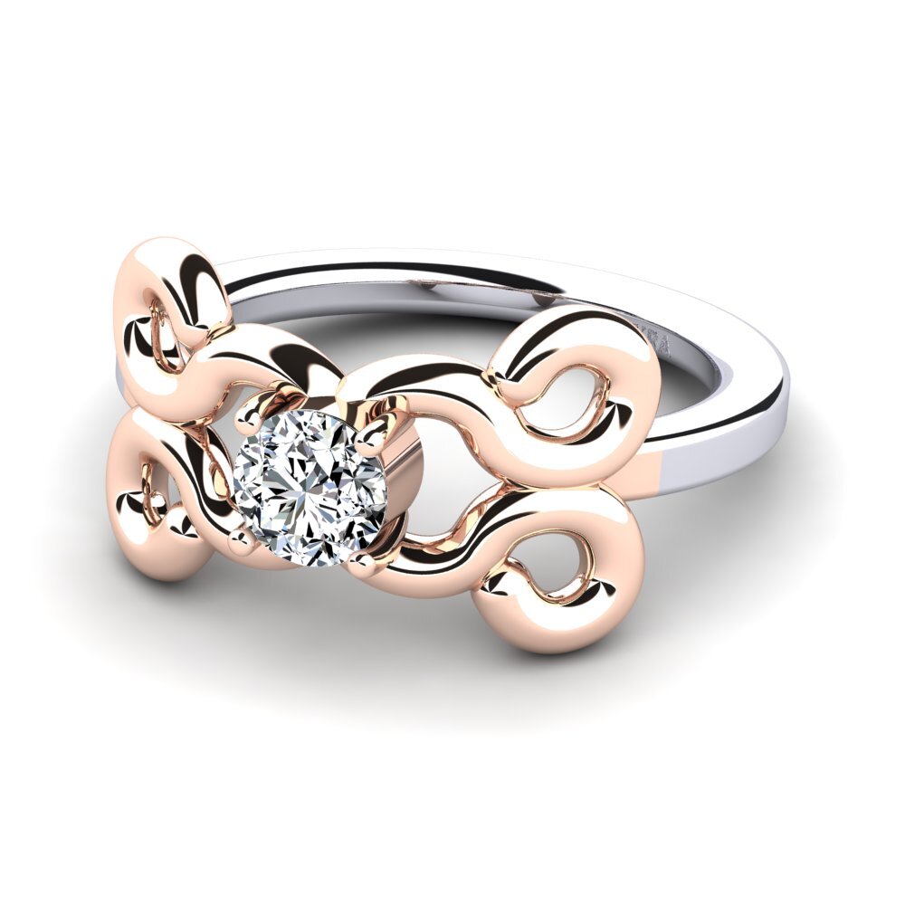14ct White / Rose Gold Engagement Ring Alewndra