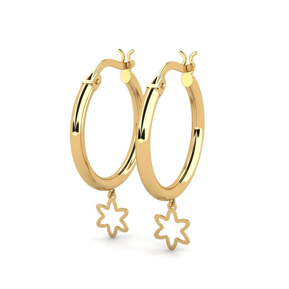 9k Oro Amarillo Pendientes Alfiere