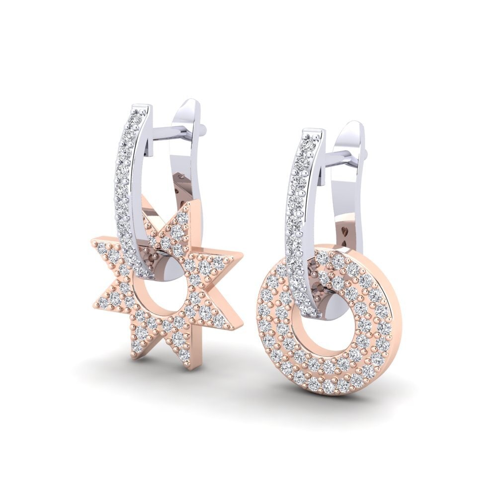 14ct Rose / White Gold Women's Earring Alfonso