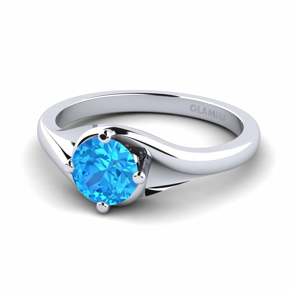 Blue Topaz Engagement Ring Alfrida 0.8 crt