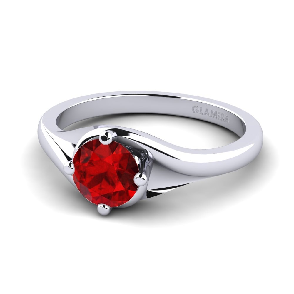 Rubí (Creado en laboratorio) Anillo de compromiso Alfrida 0.8 crt