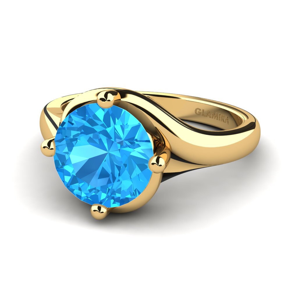 Blauer Topas Verlobungsring Alfrida 3.0 crt