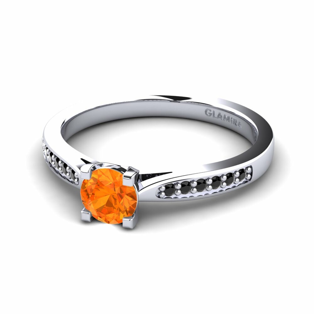 Orange Sapphire Diamonds Ring Alina