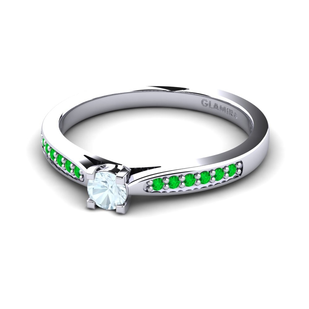 Aguamarina Anillo de compromiso Alina 0.16crt
