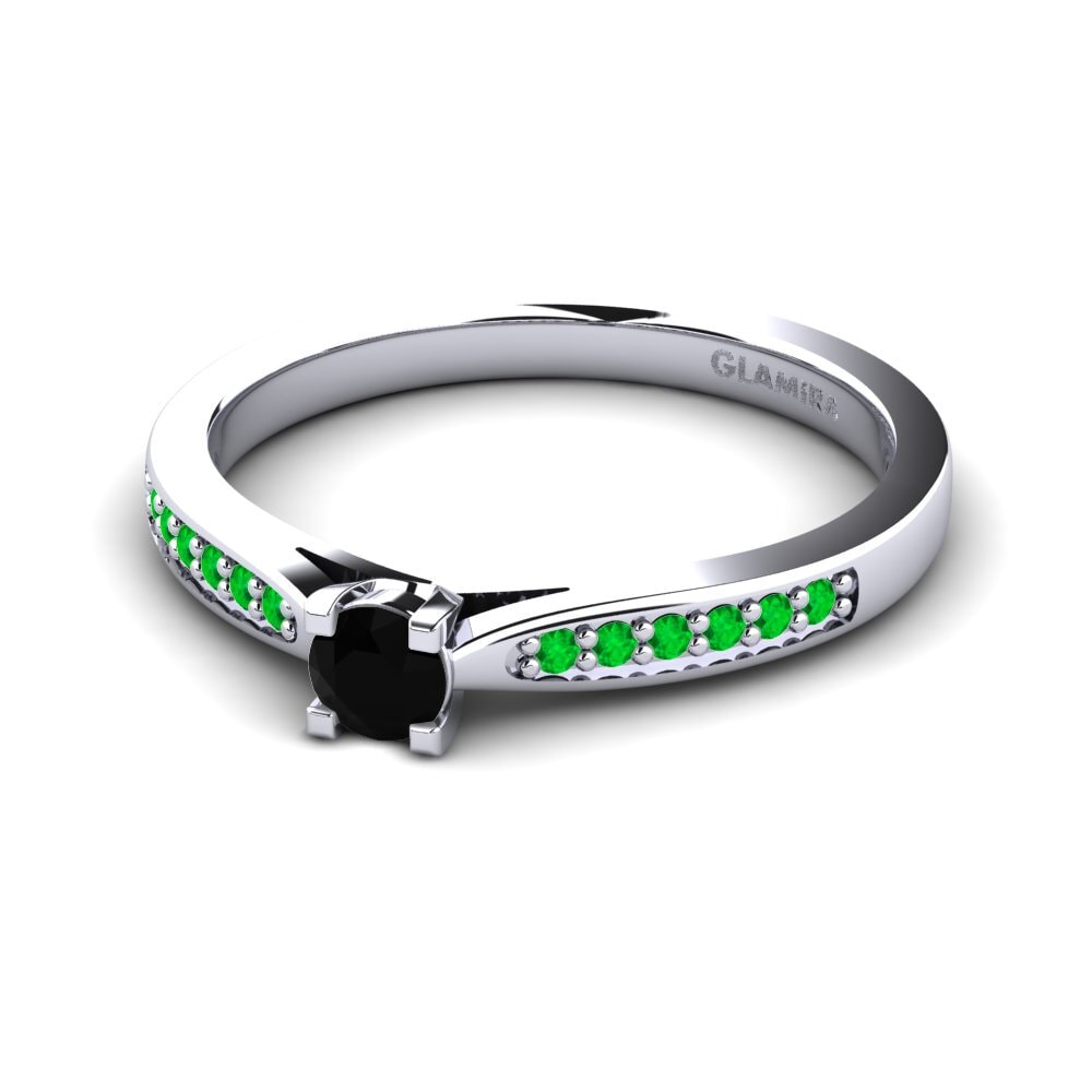 Diamante Negro Anillo de compromiso Alina 0.16crt