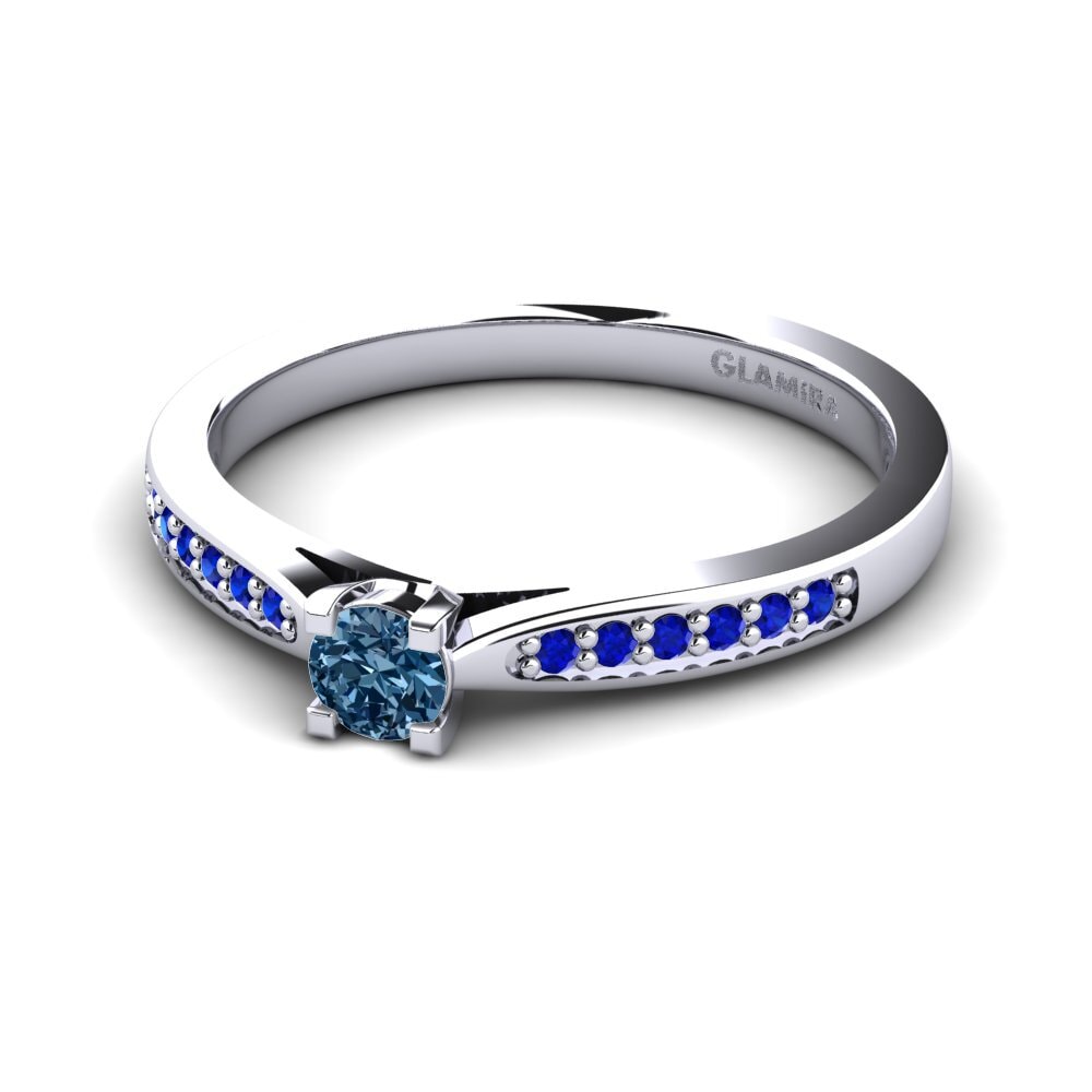 Blue Diamond Engagement Ring Alina 0.16 crt