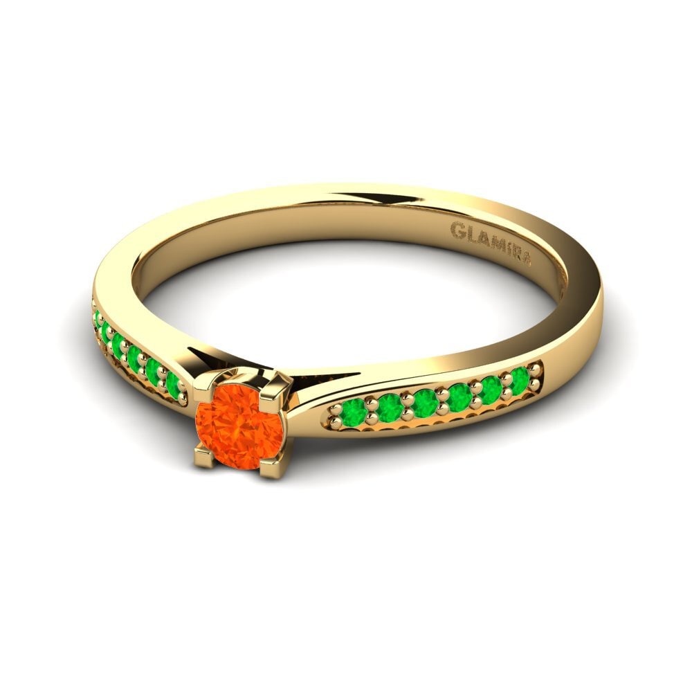 9k Yellow Gold Engagement Ring Alina 0.16 crt