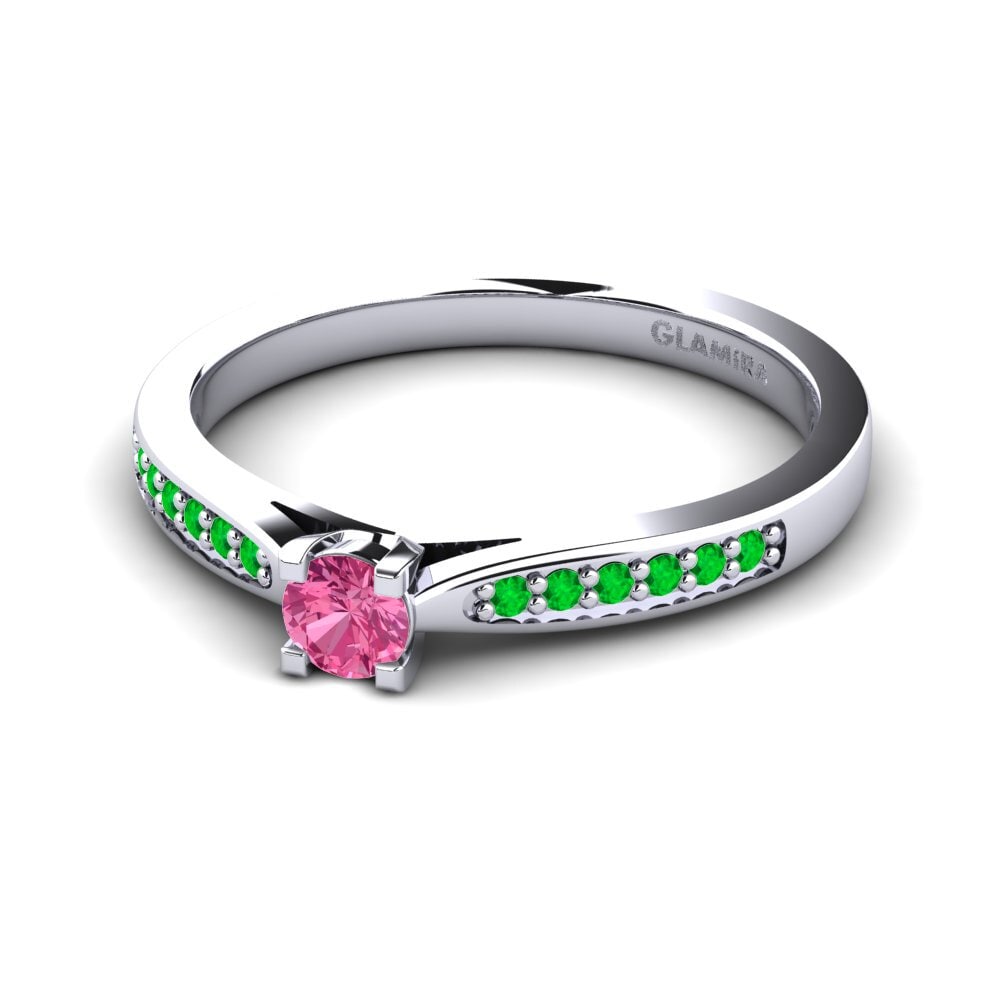 Pink Tourmaline Engagement Ring Alina 0.16 crt