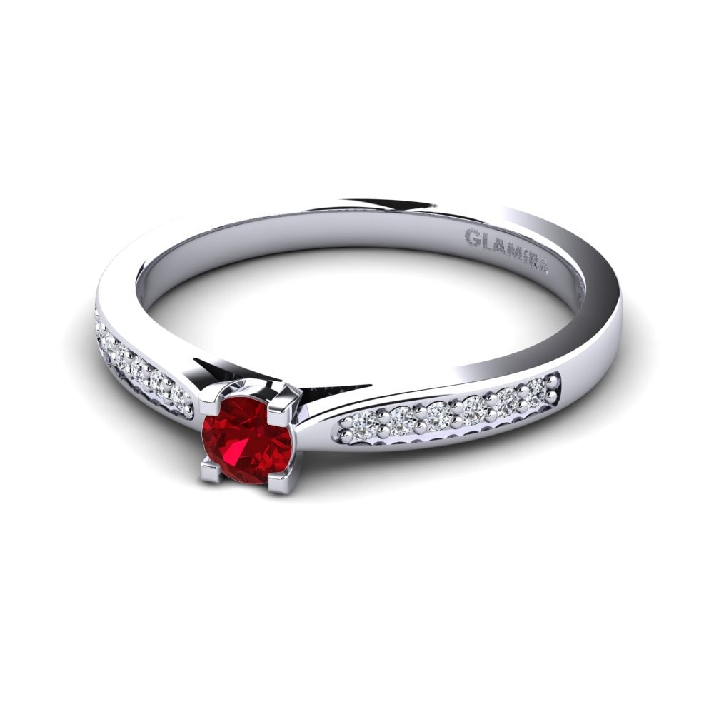 Red Zirconia Engagement Ring Alina 0.16 crt