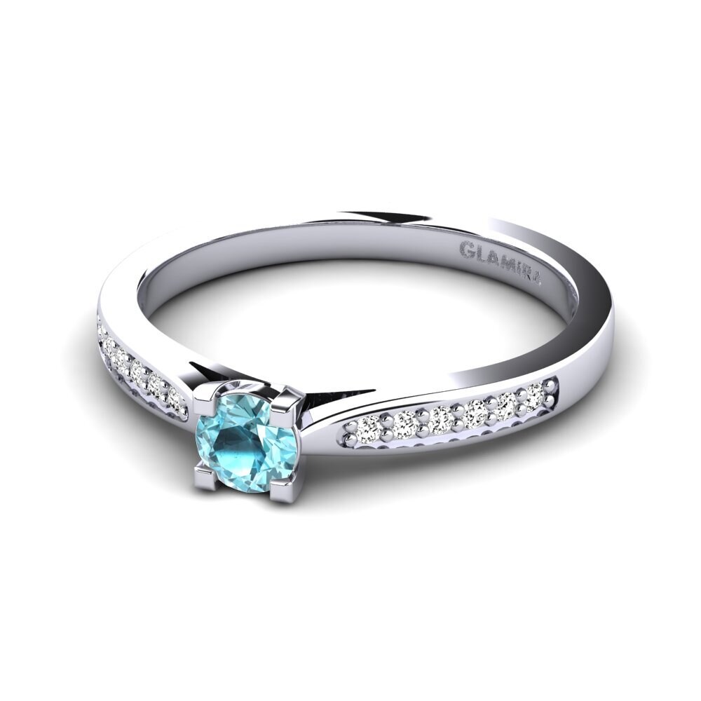 Circón Azul Anillo de compromiso Alina 0.25crt