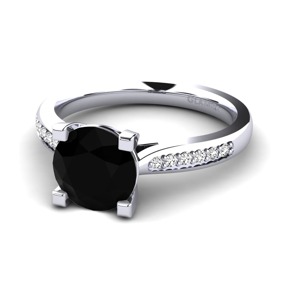 Ónix Negro Anillo de compromiso Alina 2.0crt