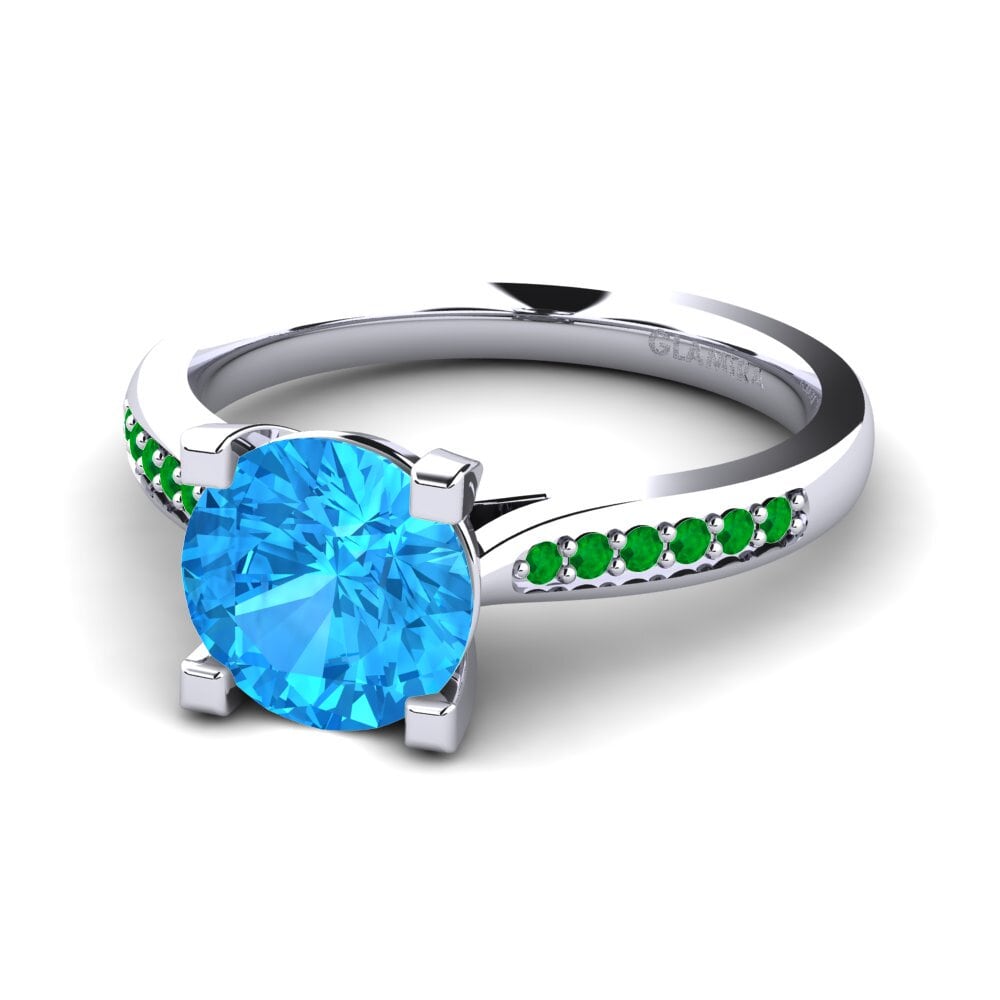Topacio azul Anillo de compromiso Alina 2.0crt