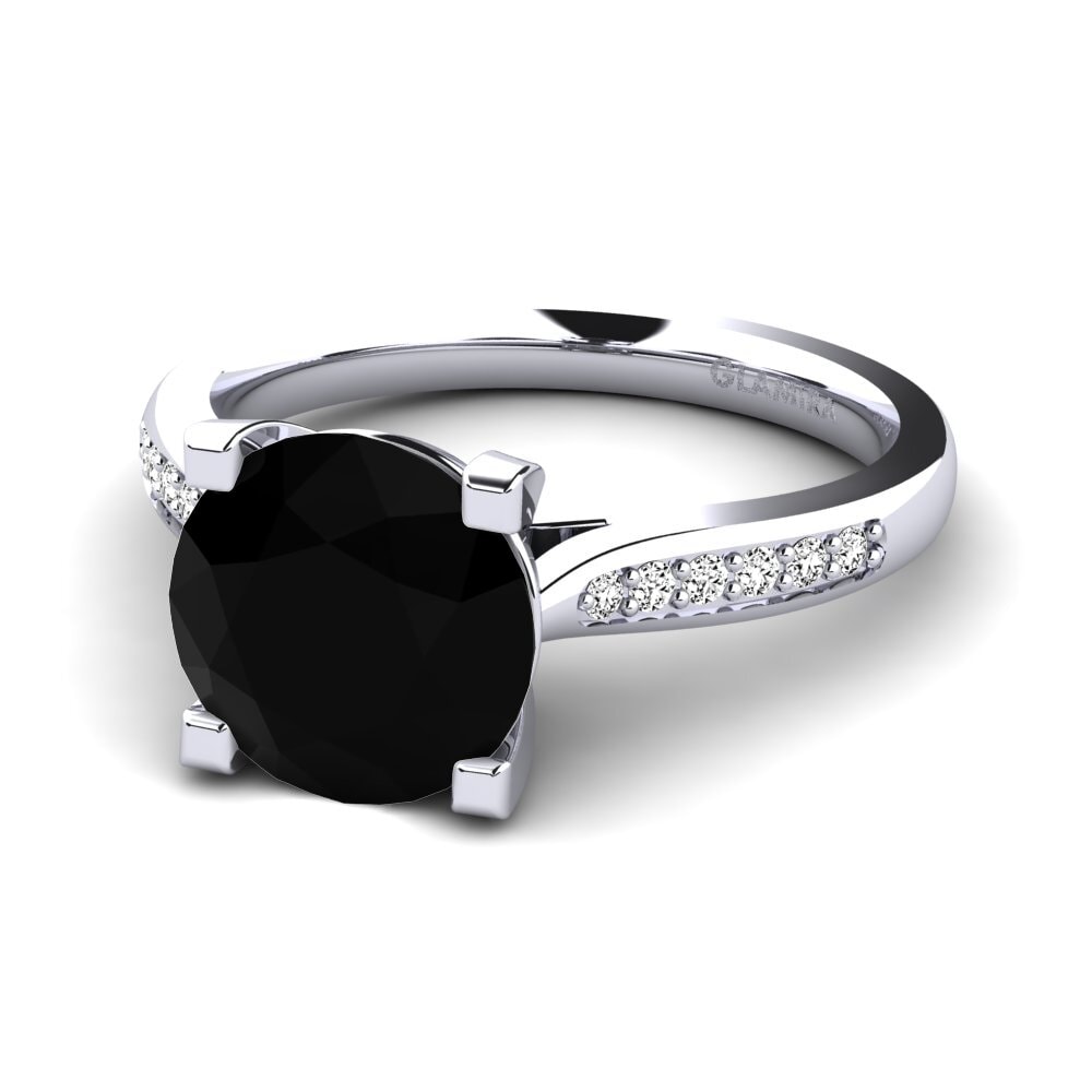 Ónix Negro Anillo de compromiso Alina 3.0crt