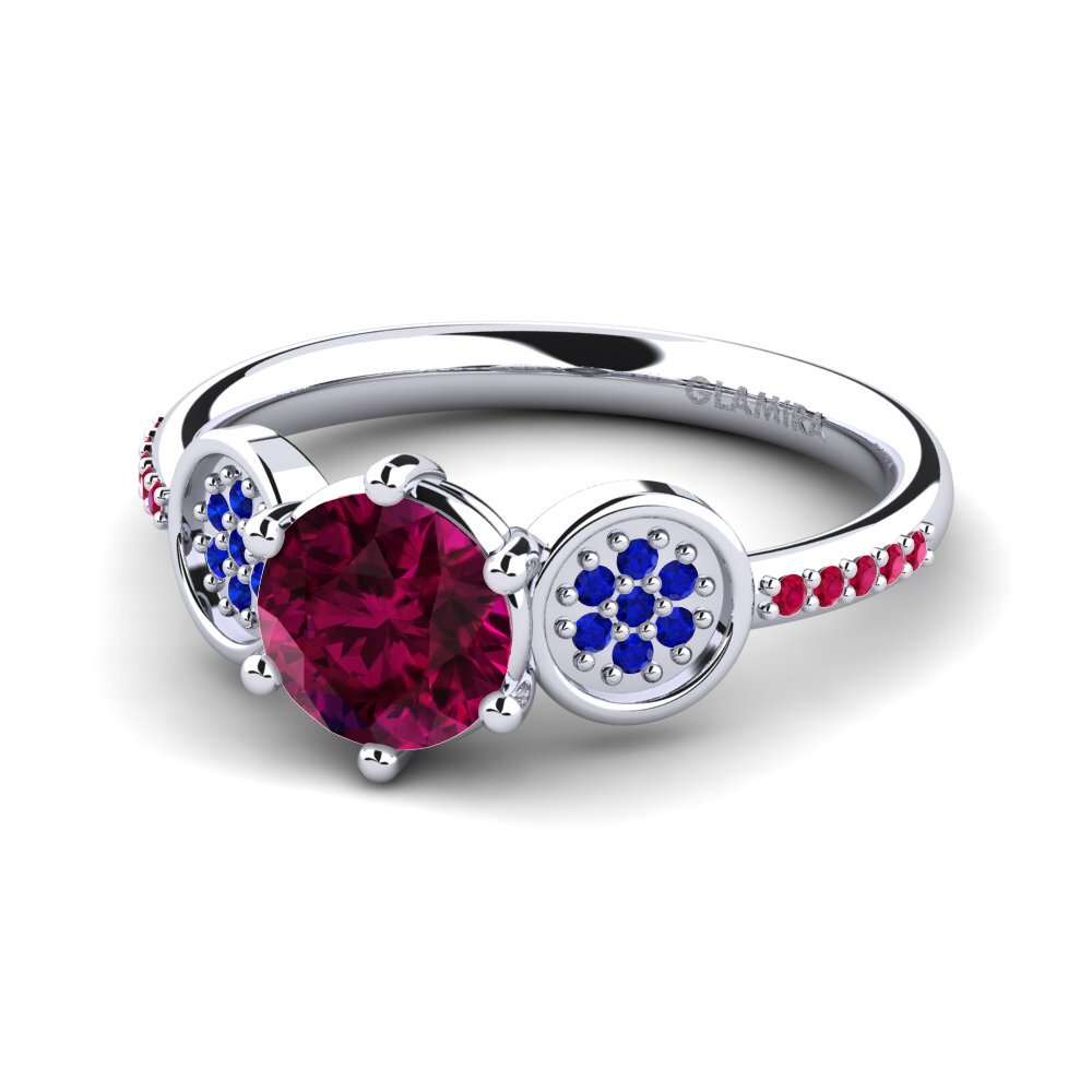 Rhodolite Garnet Engagement Ring Alinga