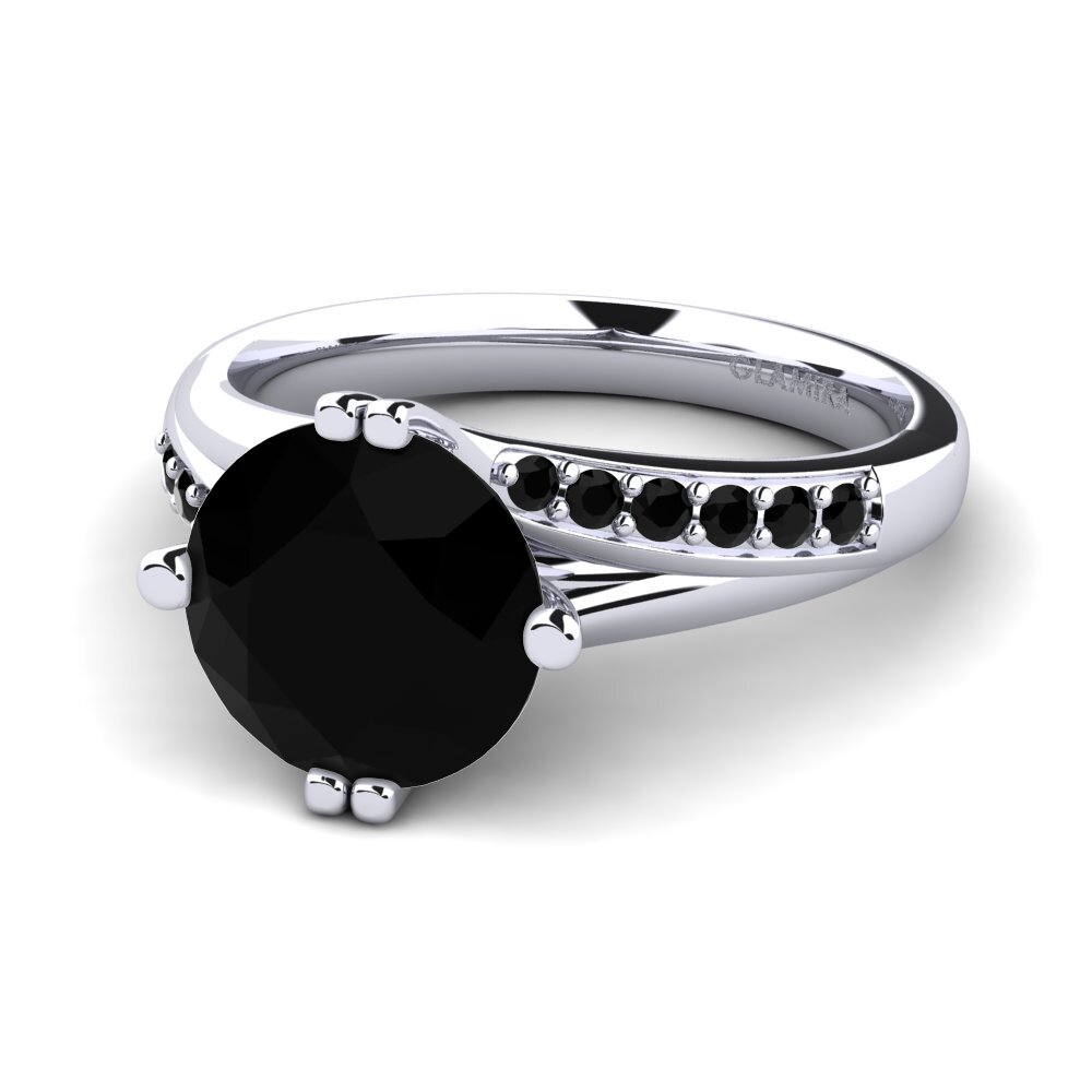 Black Sapphire Engagement Ring Alisha 3.0 crt