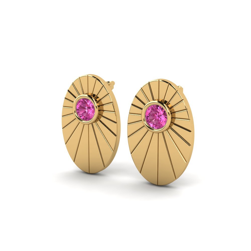 Đá Topaz Hồng Bông tai nữ Alison