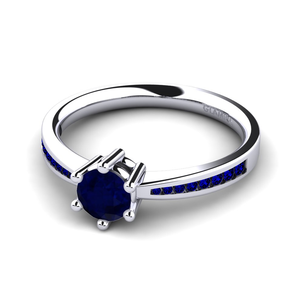 9ct White Gold Sapphire Engagement Ring Alita