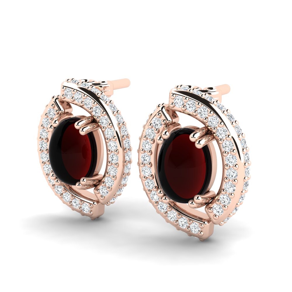 red-375 Cabochon Granada Brincos Feminino Alizya