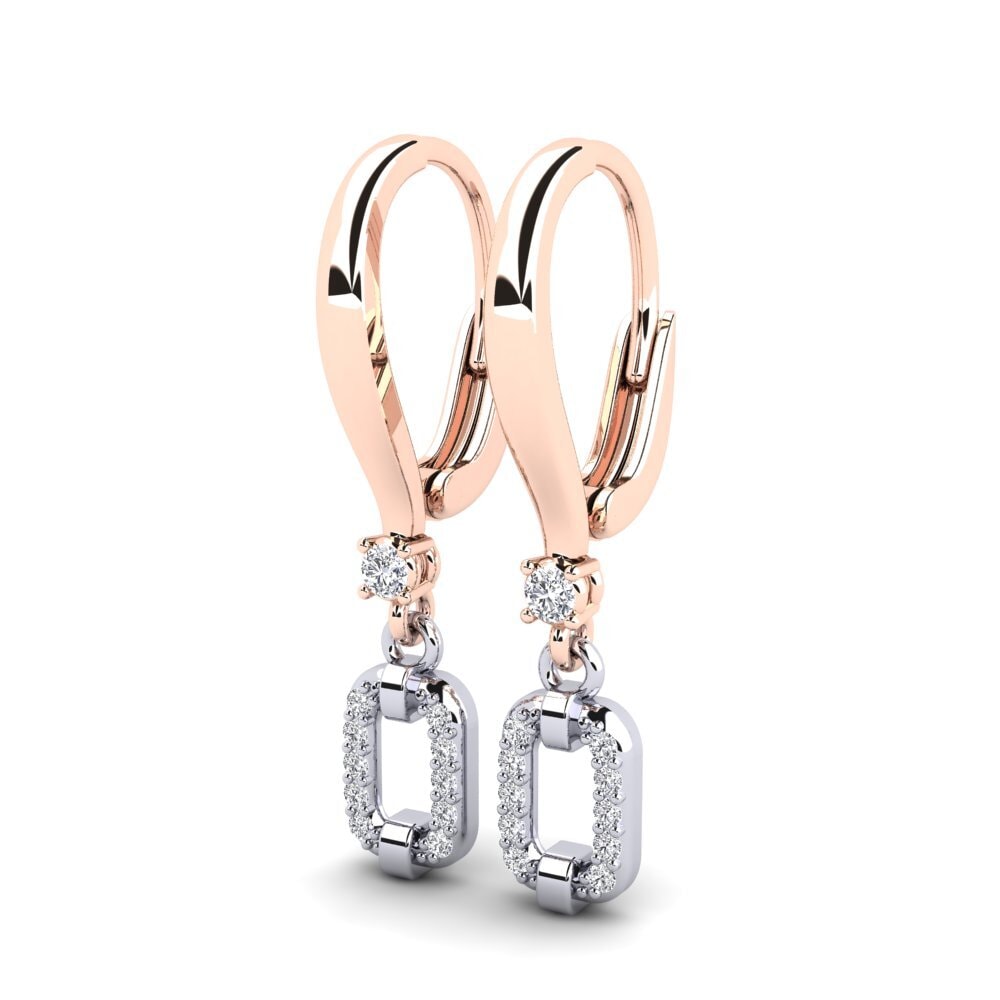 Vermelho & Branco-14K Brincos Feminino Aljana