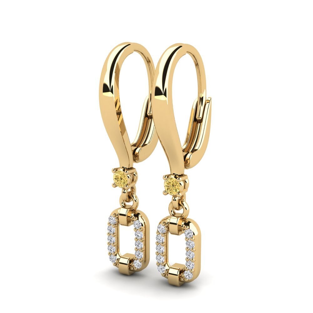 Diamante Amarillo Pendiente de mujer Aljana