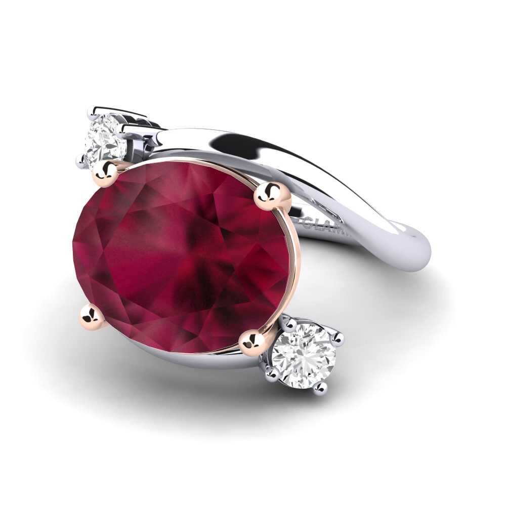 14k White & Rose Gold Ruby Ring Alkida