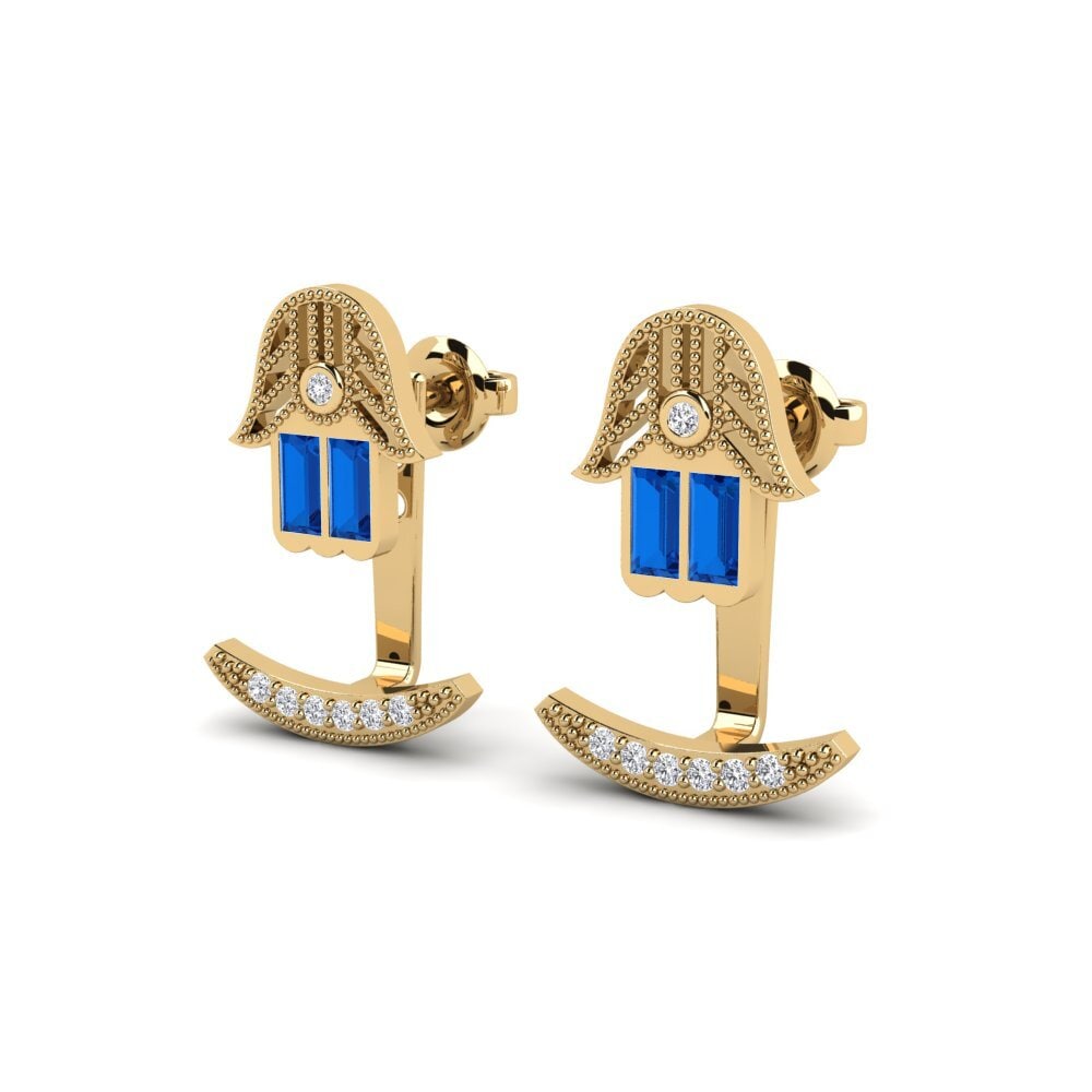 Donker Blauwe Zirkoon Dames Oorbellen Alkmene