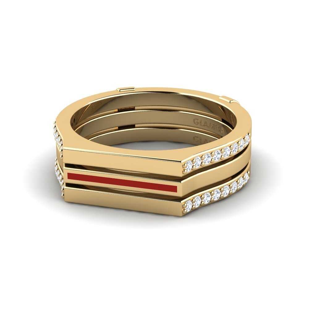 Gelbgold 375 Ring Allapste SET