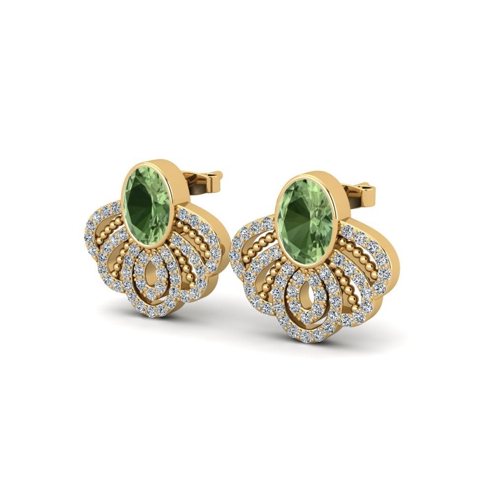 Đá Sapphire Xanh Bông tai nữ Allee