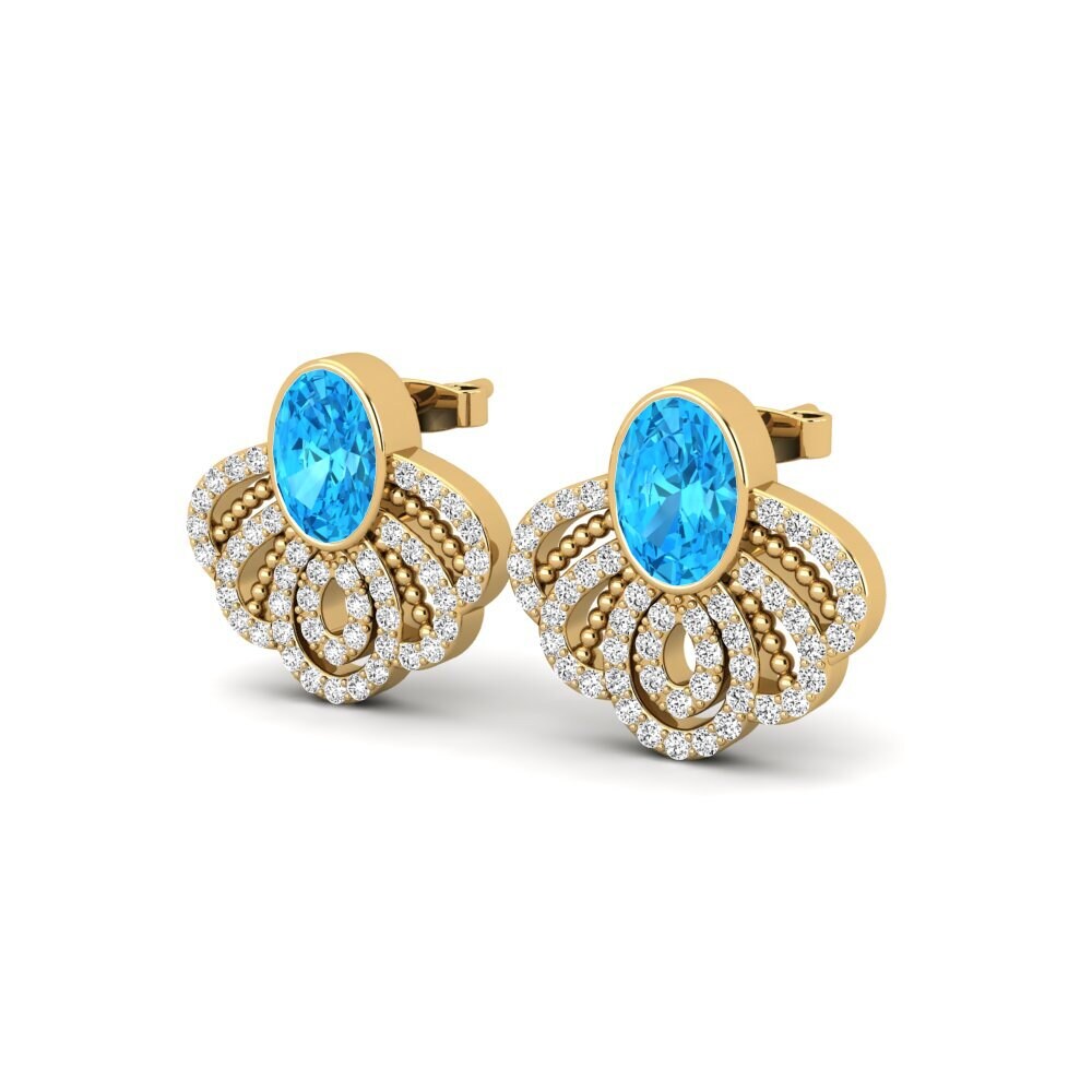 Oval Blue Topaz Earring Allee