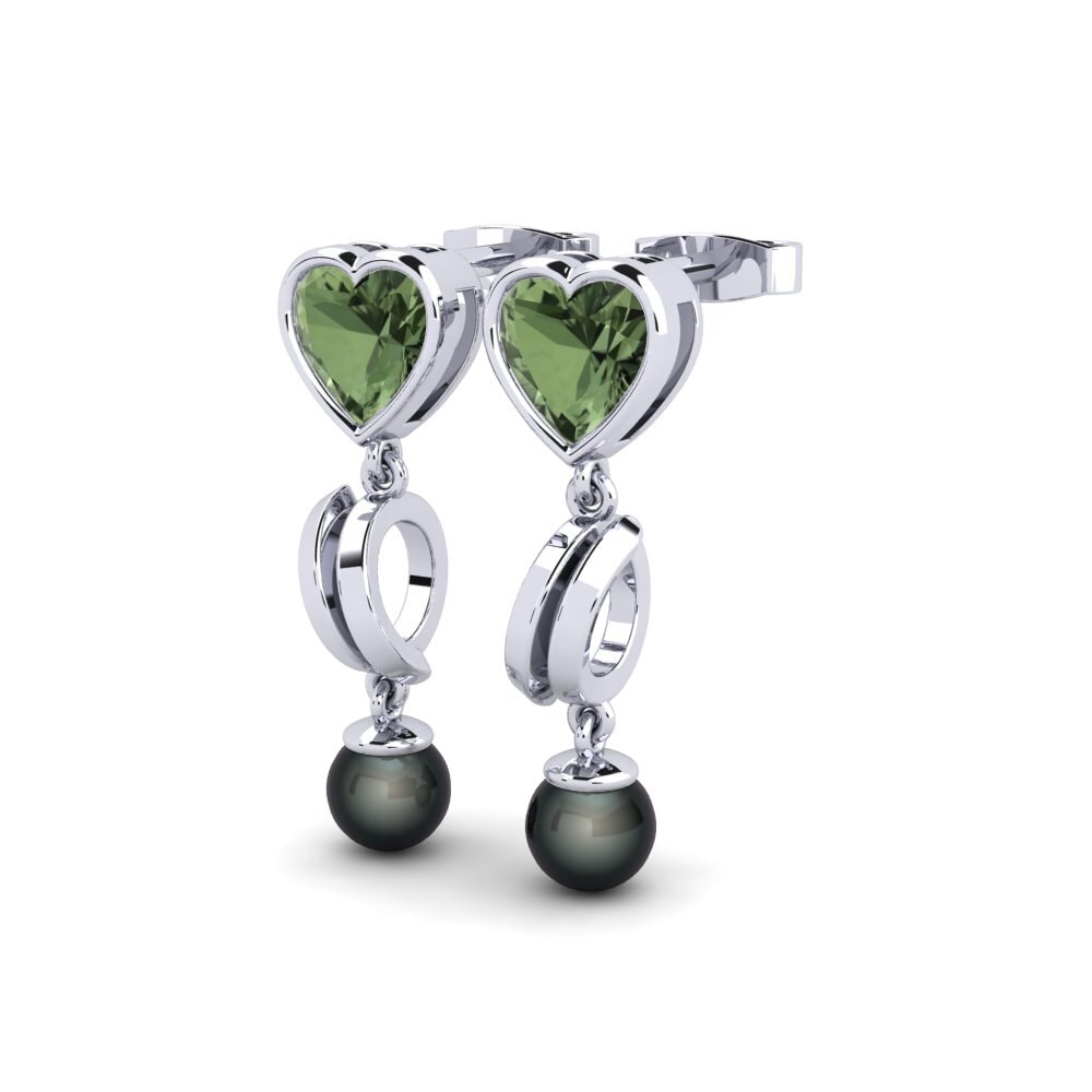 14ct White Gold Green Sapphire Women's Earring Allibis