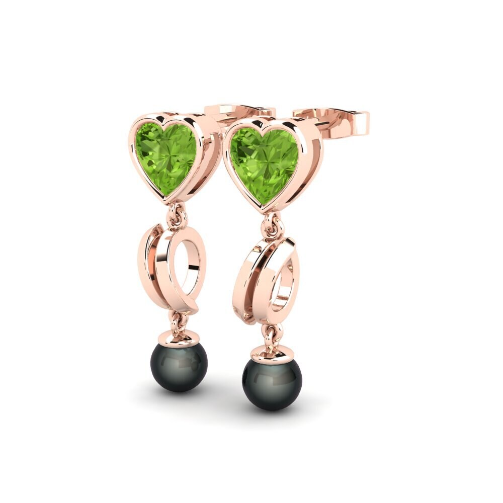 14k Oro Rosa Peridoto Pendiente de mujer Allibis
