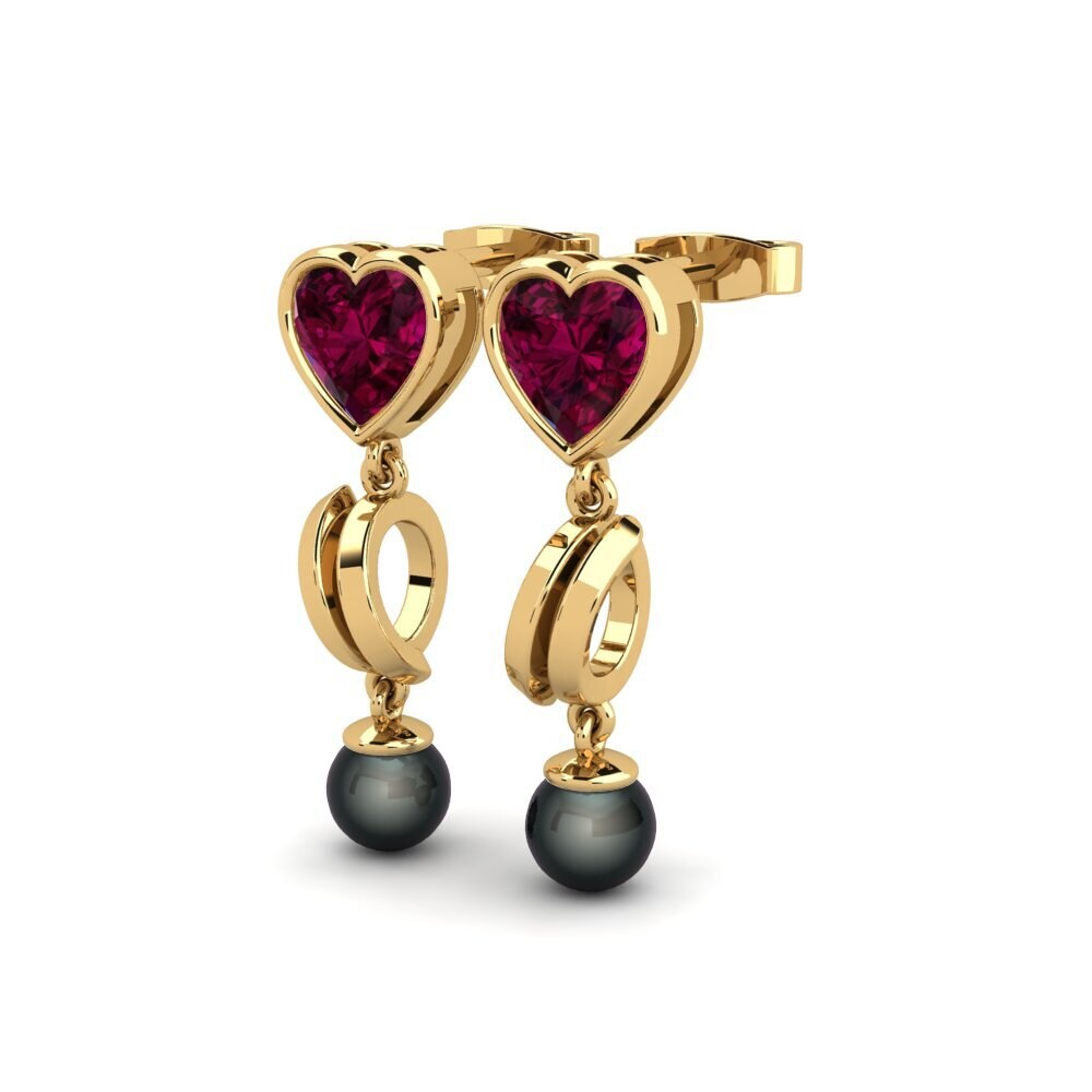 Corazón Granate Rhodolite Pendiente de mujer Allibis