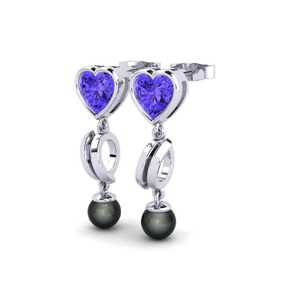 Plata 925 Tanzanita Pendiente de mujer Allibis