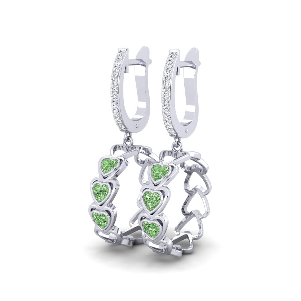 Diamant Vert Boucle d'oreille femme Allics