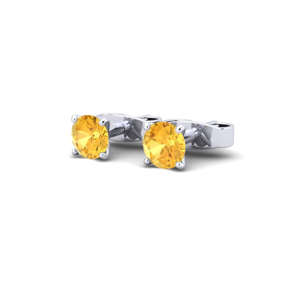 18k White Gold Citrine Kid's Earring Allie