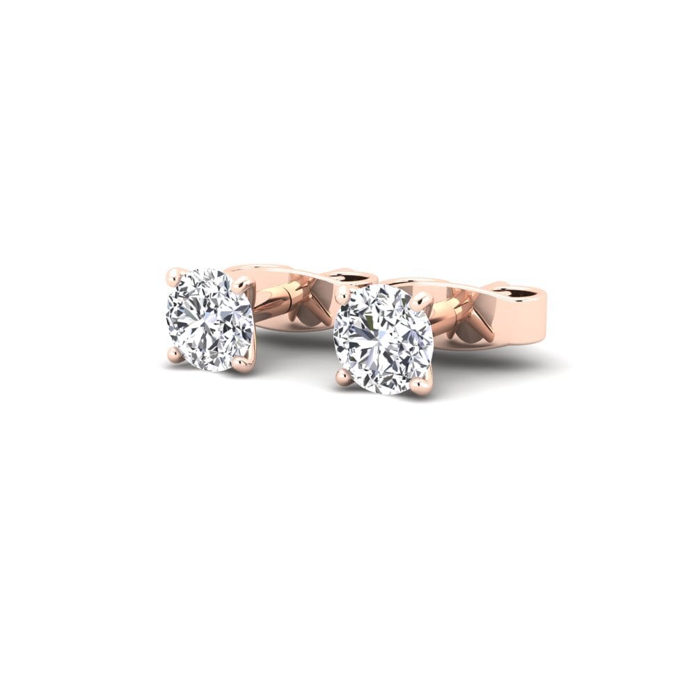Or rose 14k Diamant De Synthèse Boucle d'oreille enfant Allie