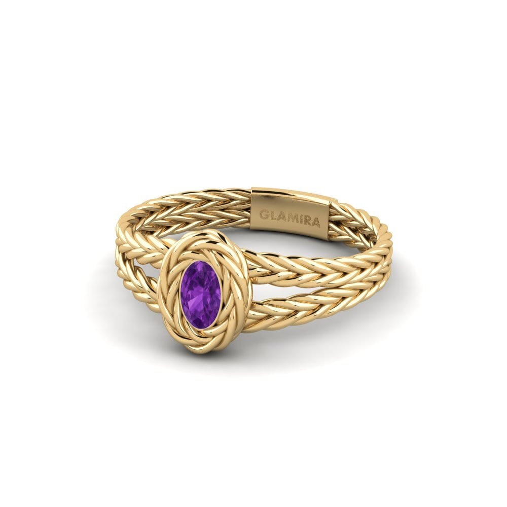 14ct Yellow Gold Amethyst Ring Allona