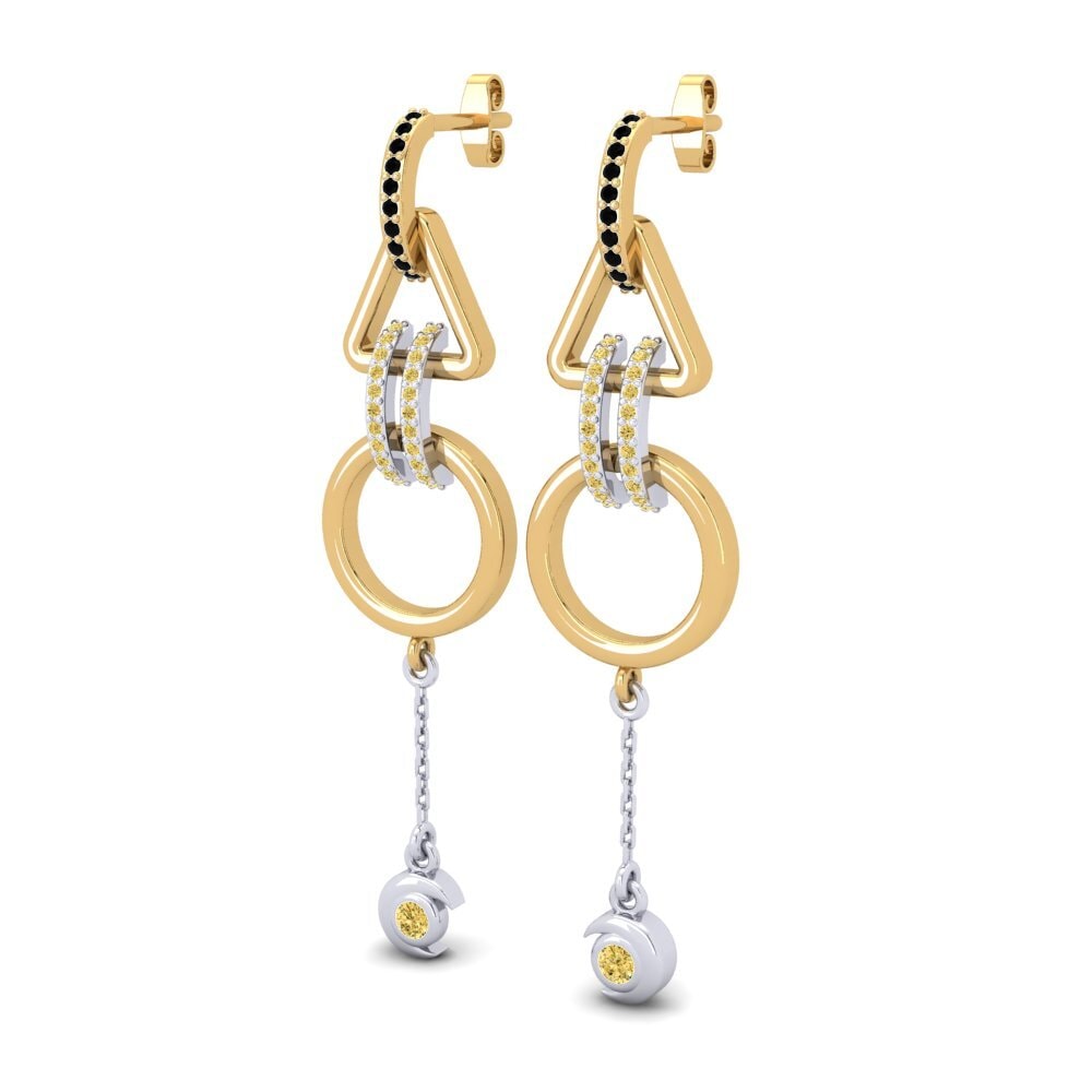 14ct Yellow & White Gold Yellow Diamond Women's Earring Allyce
