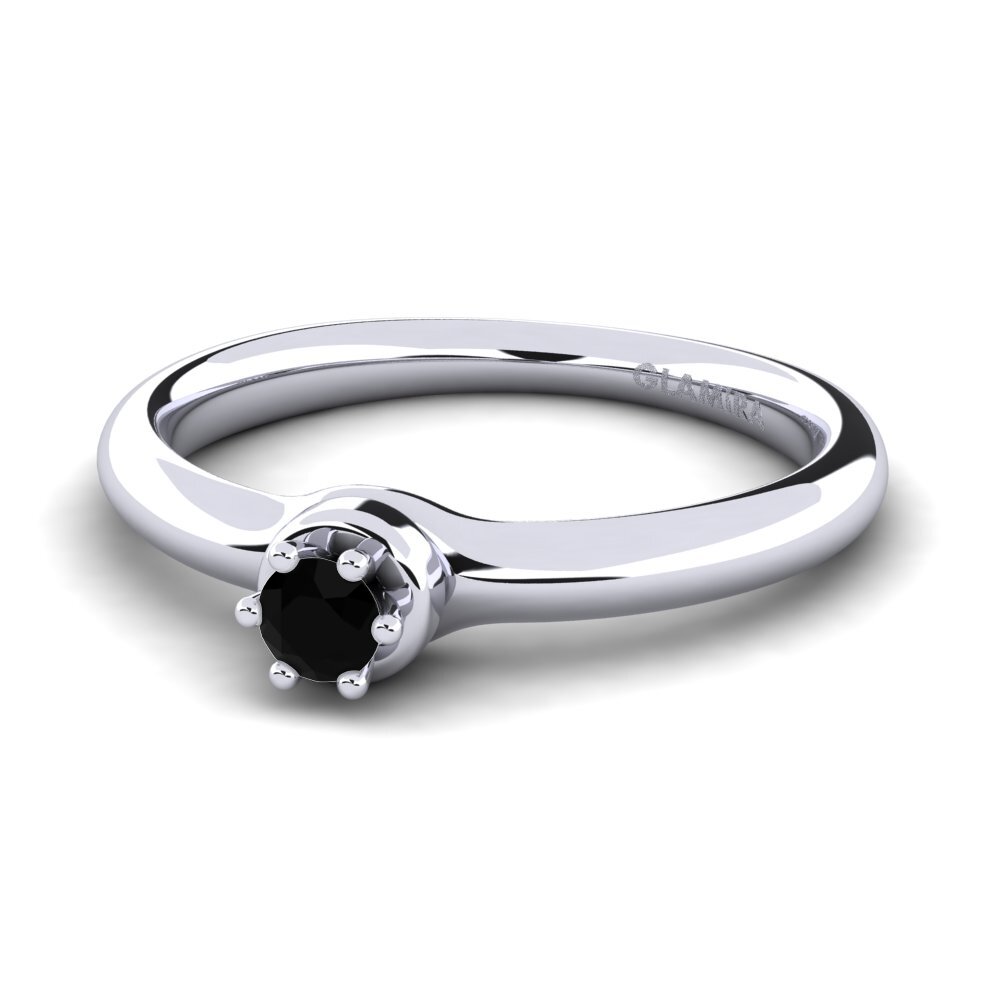 Black Onyx Engagement Ring Almira 0.1 crt