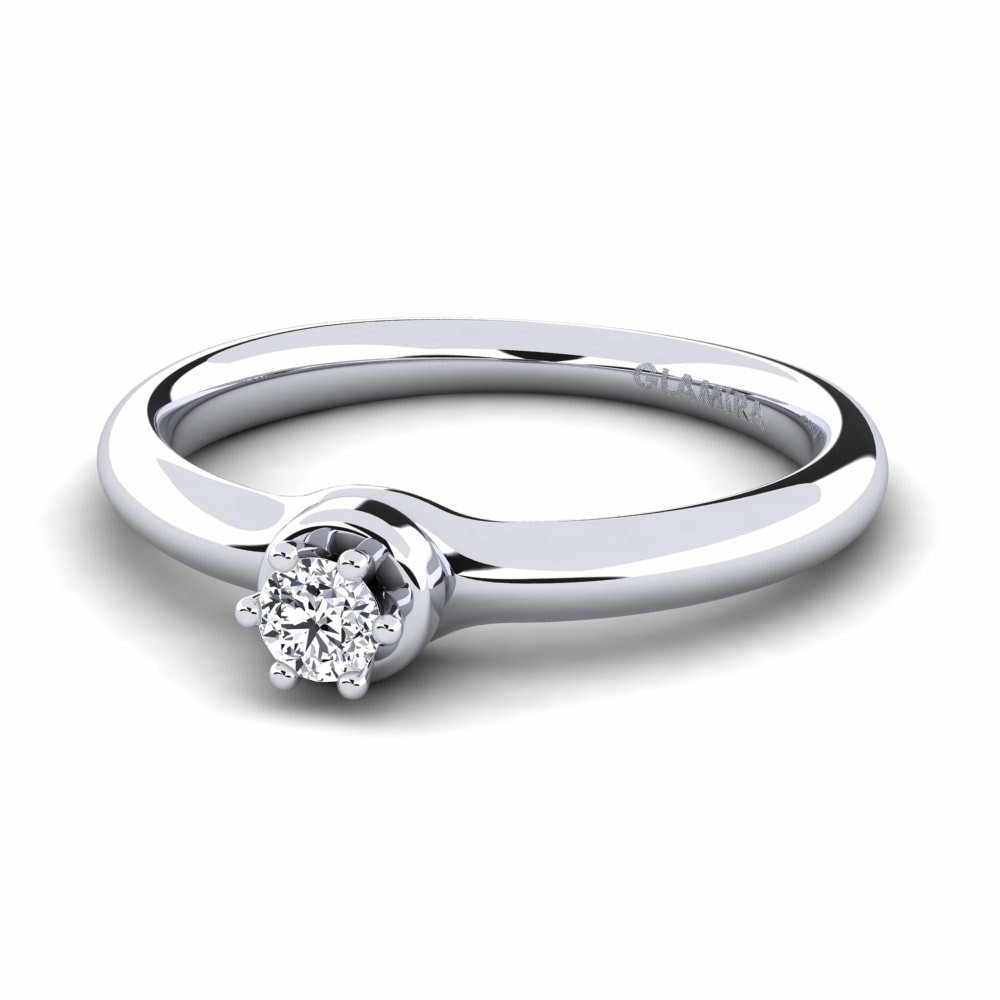 White Silver Engagement Ring Almira 0.1 crt