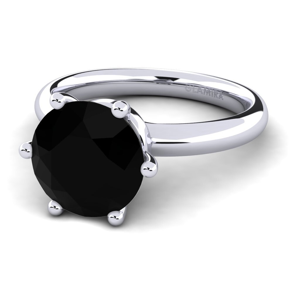 Ónix Negro Anillo de compromiso Almira 3.0 crt