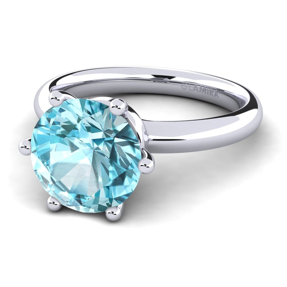 Blue Zircon Engagement Ring Almira 3.0 crt