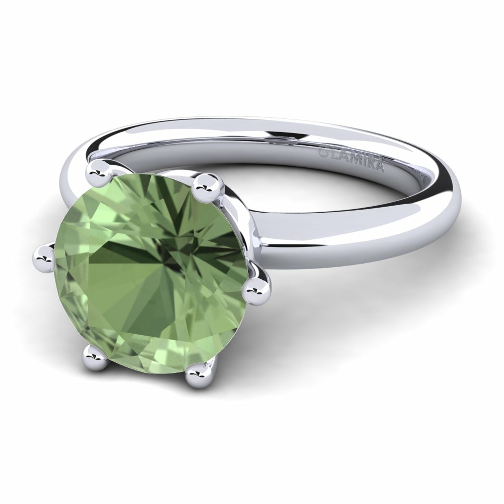 绿色蓝宝石 订婚戒指 Almira 3.0 crt